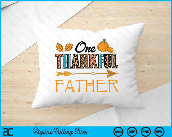 Plaid Leopard One Thankful Father Thanksgiving Fall SVG PNG Digital Printable Files