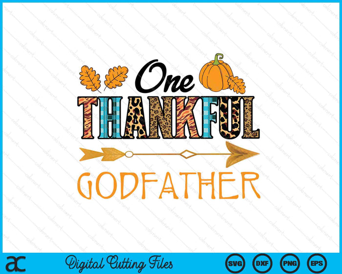 Plaid Leopard One Thankful Godfather Thanksgiving Fall SVG PNG Digital Printable Files