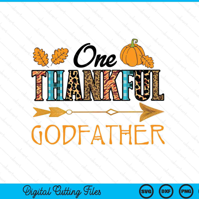 Plaid leopard one thankful godfather Thanksgiving fall SVG cut file