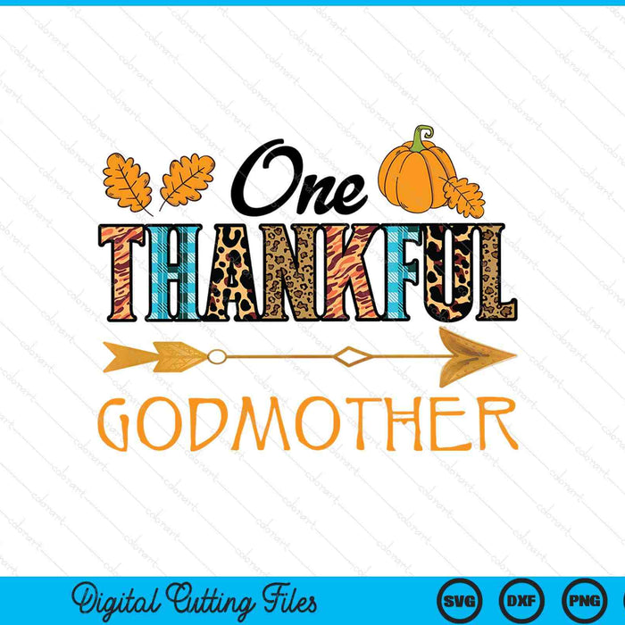 Plaid leopard one thankful godmother Thanksgiving fall SVG cut file