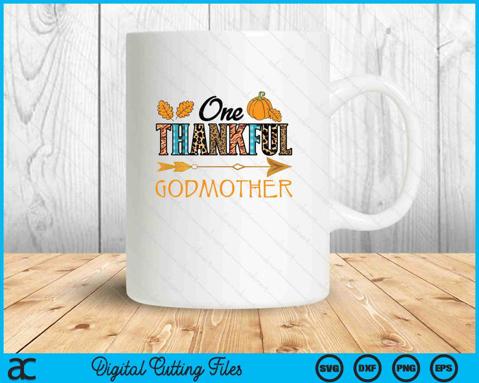 Plaid Leopard One Thankful Godmother Thanksgiving Fall SVG PNG Digital Printable Files