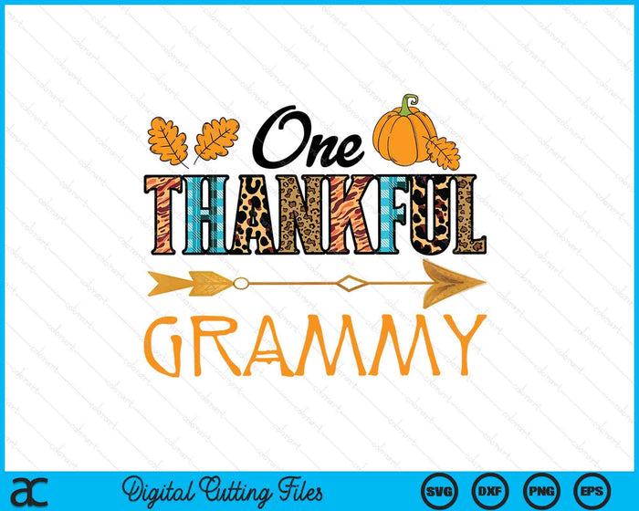 Plaid Leopard One Thankful Grammy Thanksgiving Fall SVG PNG Digital Printable Files