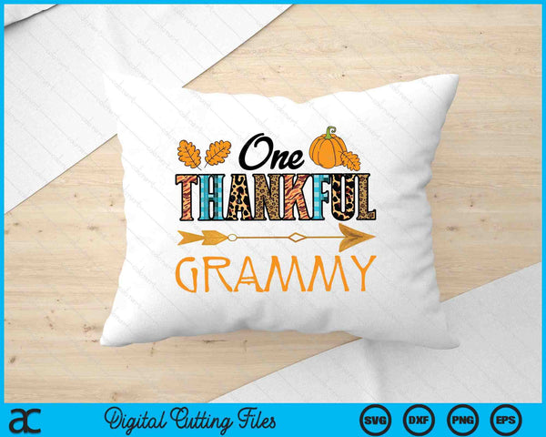 Plaid Leopard One Thankful Grammy Thanksgiving Fall SVG PNG Digital Printable Files