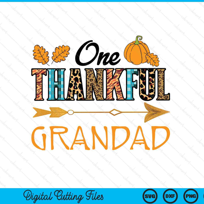 Plaid leopard one thankful grandad Thanksgiving fall SVG cut file