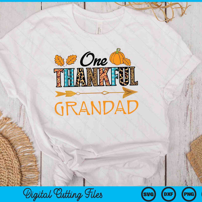 Plaid Leopard One Thankful Grandad Thanksgiving Fall SVG PNG Digital Printable Files