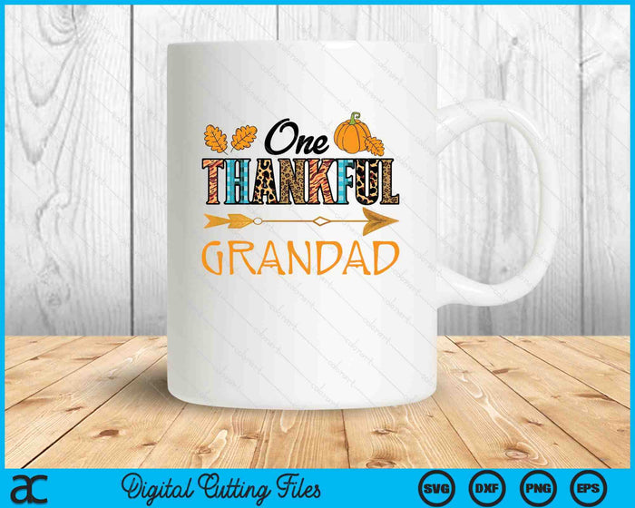 Plaid Leopard One Thankful Grandad Thanksgiving Fall SVG PNG Digital Printable Files