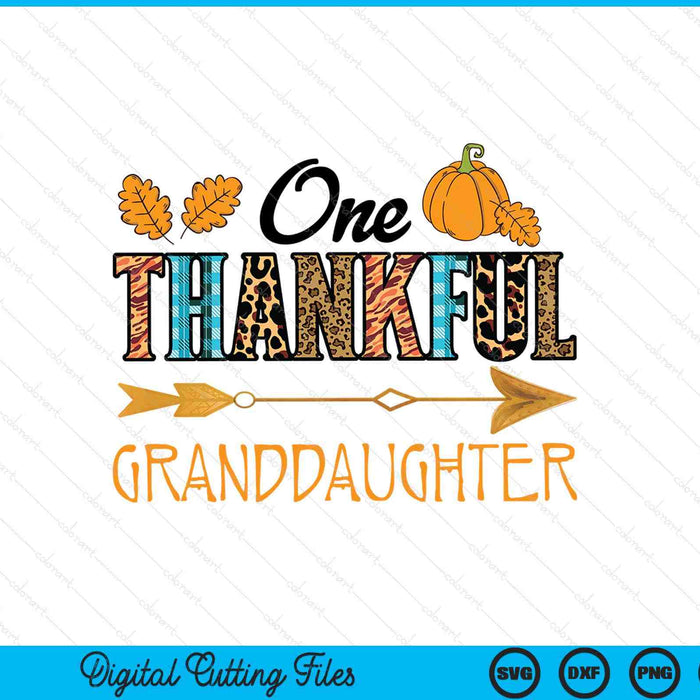 Plaid leopard one thankful granddaughter Thanksgiving fall SVG cut file