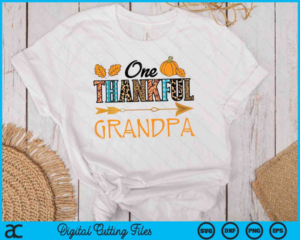 Plaid Leopard One Thankful Grandpa Thanksgiving Fall SVG PNG Digital Printable Files