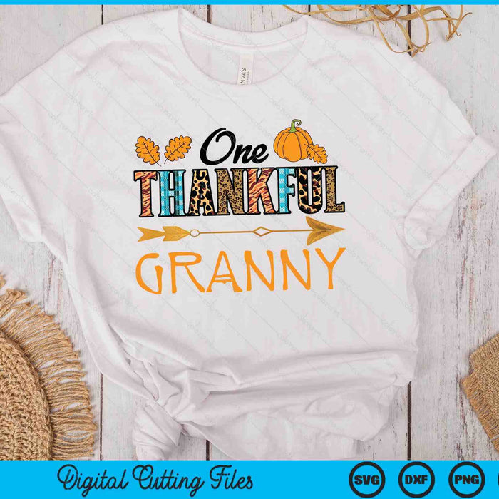 Plaid Leopard One Thankful Granny Thanksgiving Fall SVG PNG Digital Printable Files