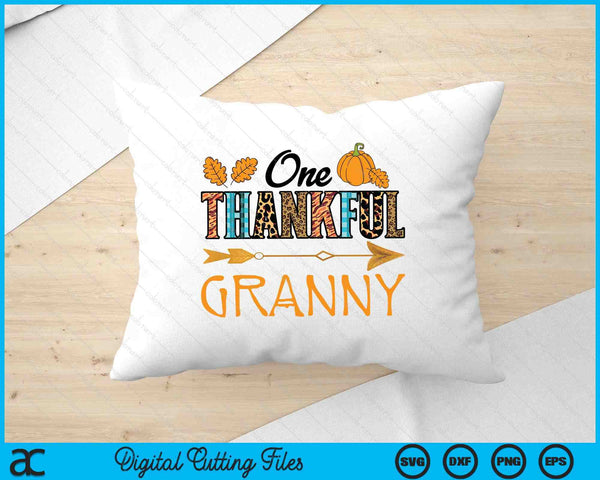 Plaid Leopard One Thankful Granny Thanksgiving Fall SVG PNG Digital Printable Files