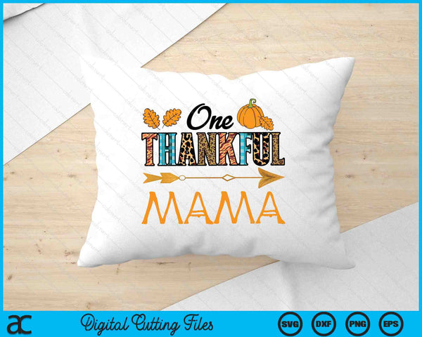 Plaid Leopard One Thankful Mama Thanksgiving Fall SVG PNG Digital Printable Files