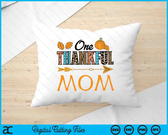 Plaid Leopard One Thankful Mom Thanksgiving Fall SVG PNG Digital Printable Files