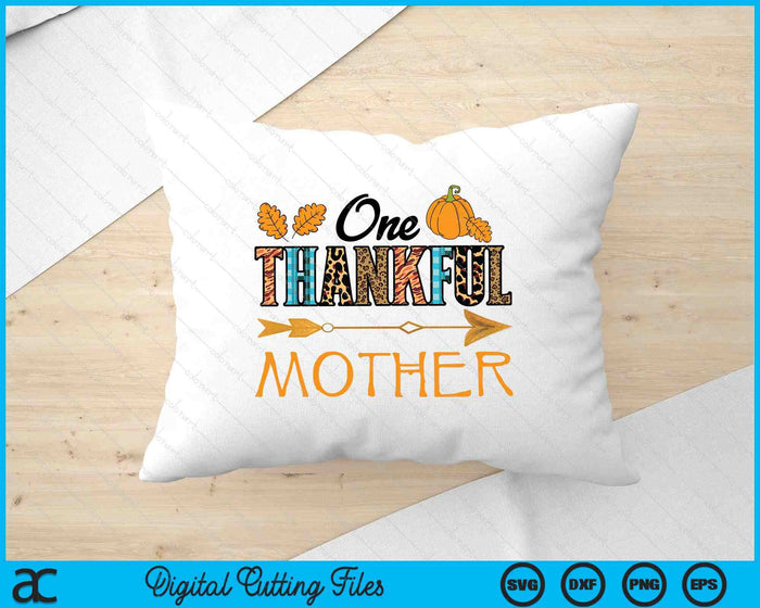 Plaid Leopard One Thankful Mother Thanksgiving Fall SVG PNG Digital Printable Files