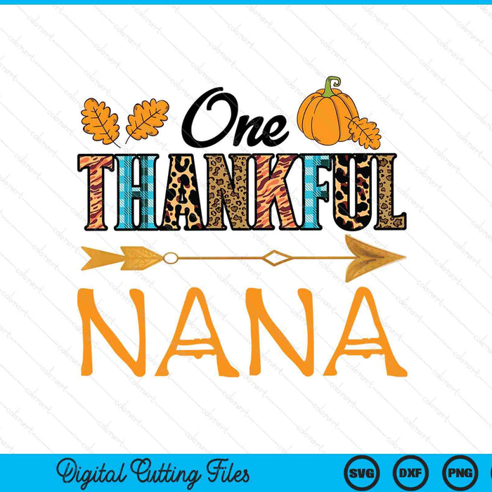 Plaid leopard one thankful nana Thanksgiving fall SVG cut file