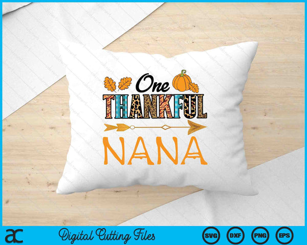 Plaid Leopard One Thankful Nana Thanksgiving Fall SVG PNG Digital Printable Files