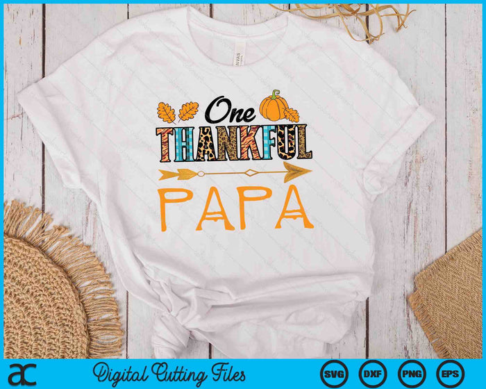 Plaid Leopard One Thankful Papa Thanksgiving Fall SVG PNG Digital Printable Files