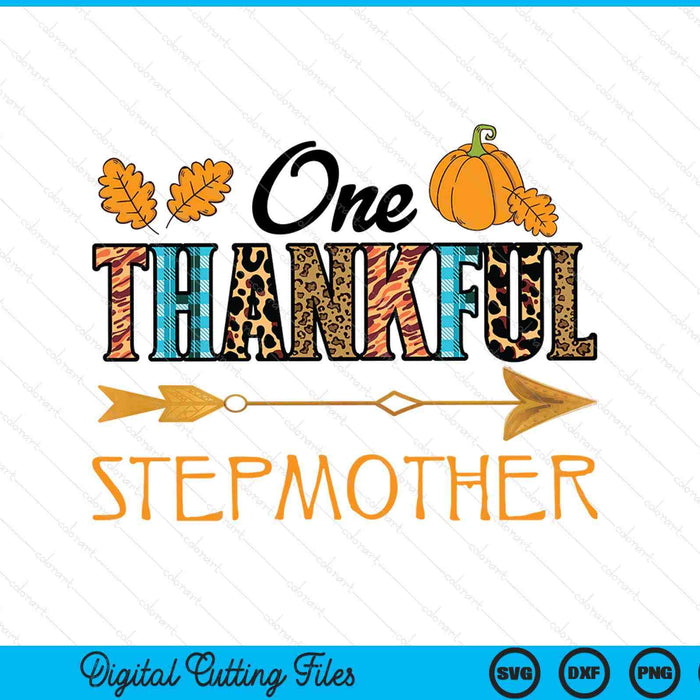 Plaid leopard one thankful stepmother Thanksgiving fall SVG cut file