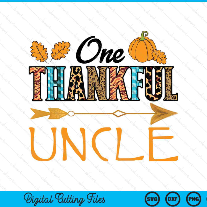Plaid leopard one thankful uncle Thanksgiving fall SVG cut file