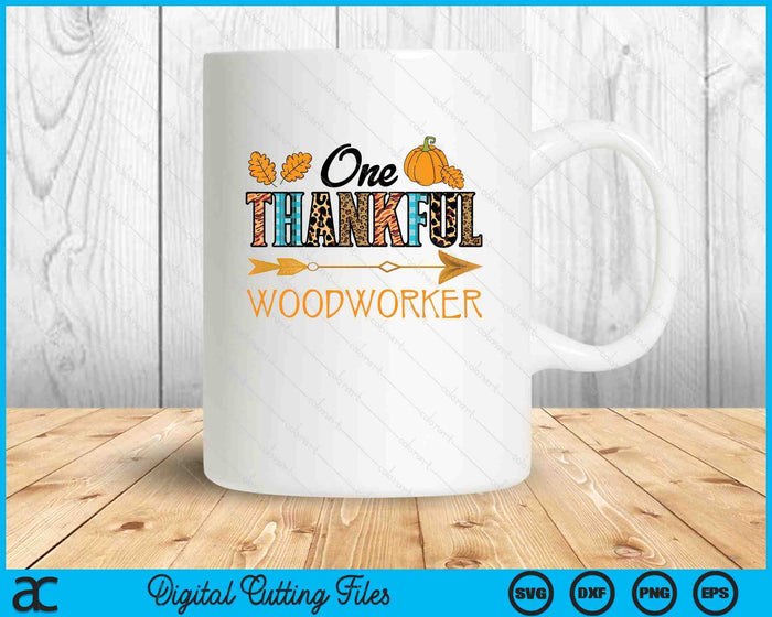 Plaid Leopard One Thankful Woodworker Thanksgiving Fall SVG PNG Digital Printable Files