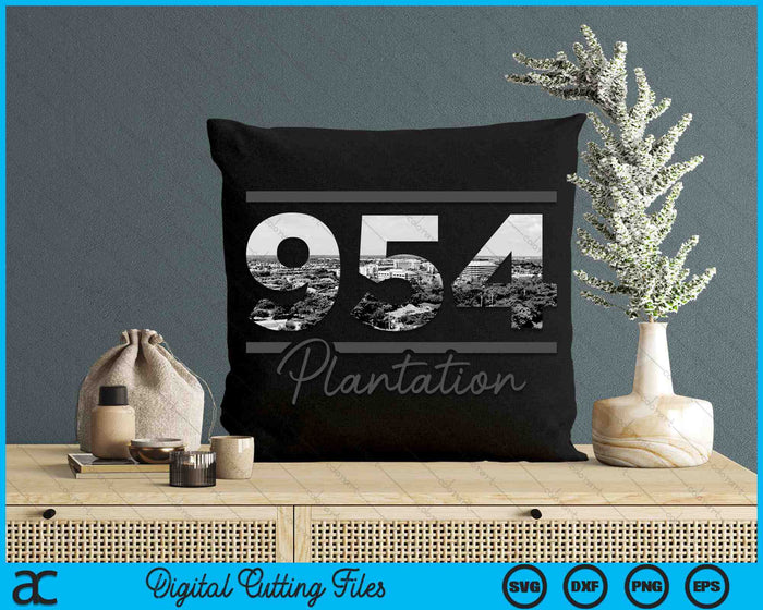 Plantage 954 Netnummer Skyline Florida Vintage SVG PNG digitale snijbestanden