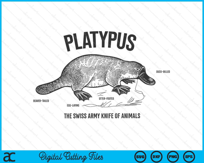 Platypus Swiss Army Knife Of Animals Funny SVG PNG Digital Printable Files