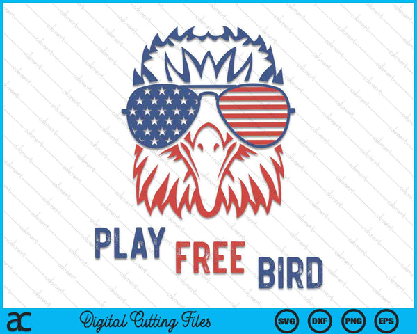 Play Free Bird Patriotic Eagle 4th Of July USA Flag SVG PNG Cutting Printable Files