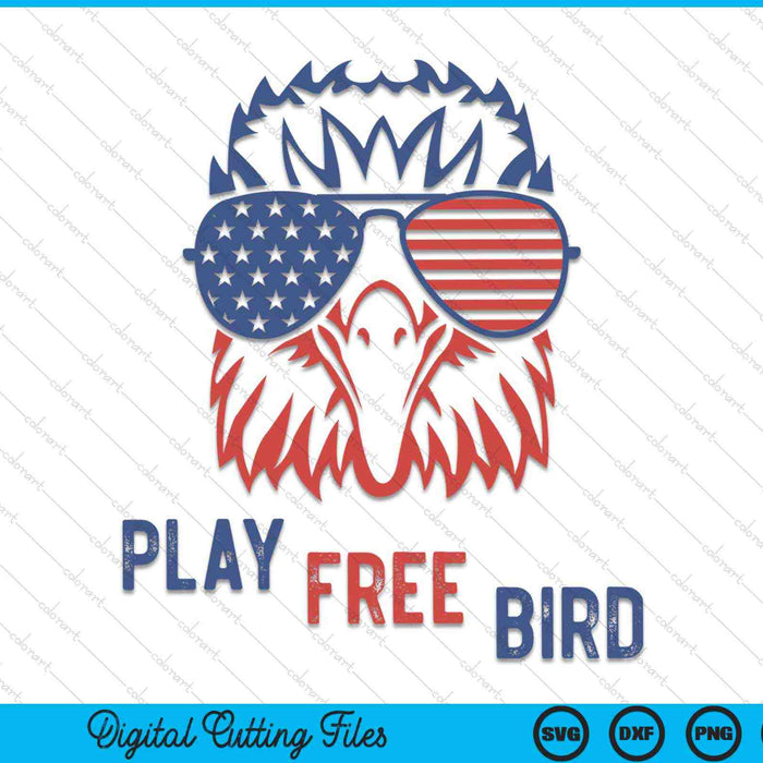 Jugar gratis Bird Patriotic Eagle 4 de julio Bandera de EE. UU. SVG PNG Cortar archivos imprimibles