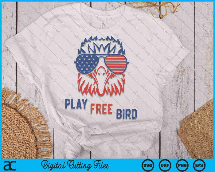 Play Free Bird Patriotic Eagle 4th Of July USA Flag SVG PNG Cutting Printable Files