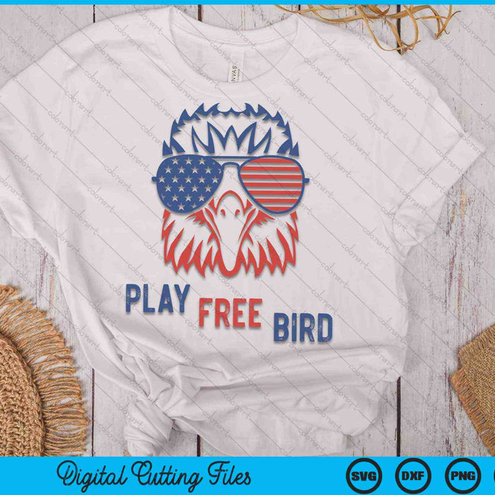 Play Free Bird Patriotic Eagle 4th Of July USA Flag SVG PNG Cutting Printable Files
