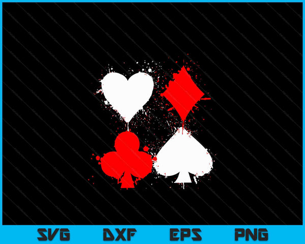 Playing Cards Poker Heart Spade All In Club SVG PNG Digital Cutting Files