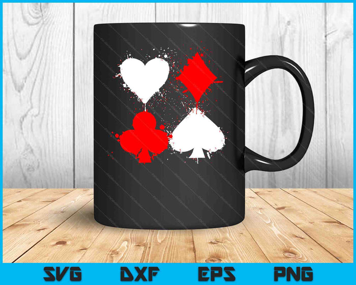 Playing Cards Poker Heart Spade All In Club SVG PNG Digital Cutting Files