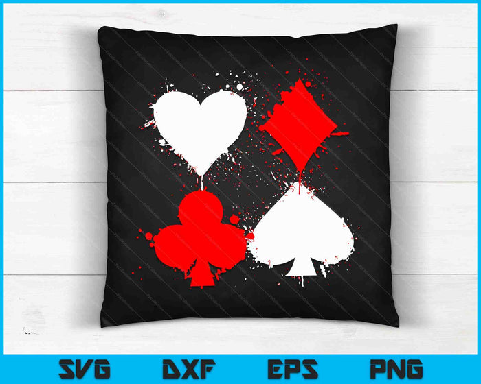 Playing Cards Poker Heart Spade All In Club SVG PNG Digital Cutting Files