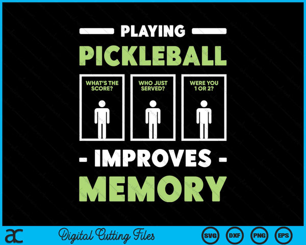 Pickleball spelen verbetert het geheugen Dink Player SVG PNG digitale snijbestanden