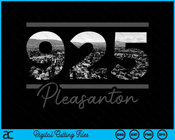 Pleasanton 925 Area Code Skyline California Vintage SVG PNG Digital Cutting Files