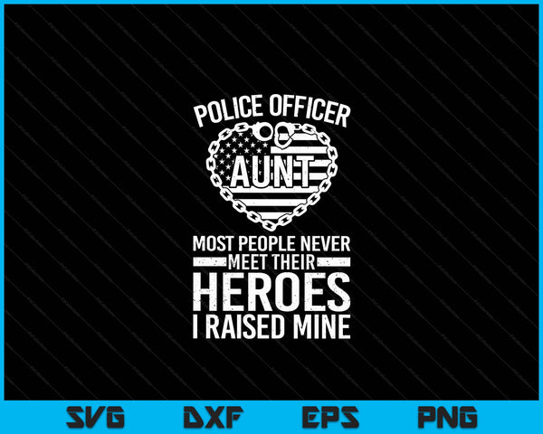 Police Officer Aunt Art For Police Officer SVG PNG Digital Cutting Files