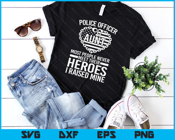 Police Officer Aunt Art For Police Officer SVG PNG Digital Cutting Files