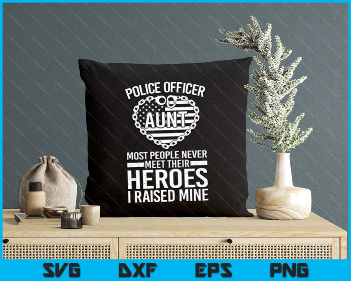 Police Officer Aunt Art For Police Officer SVG PNG Digital Cutting Files