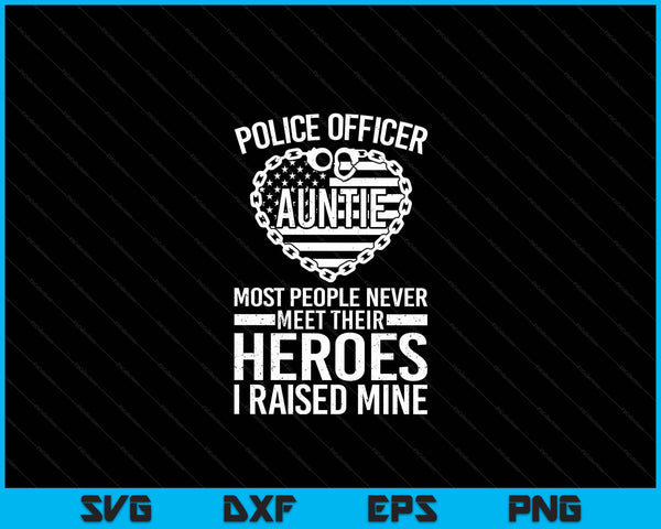 Police Officer Auntie Art For Police Officer SVG PNG Digital Cutting Files