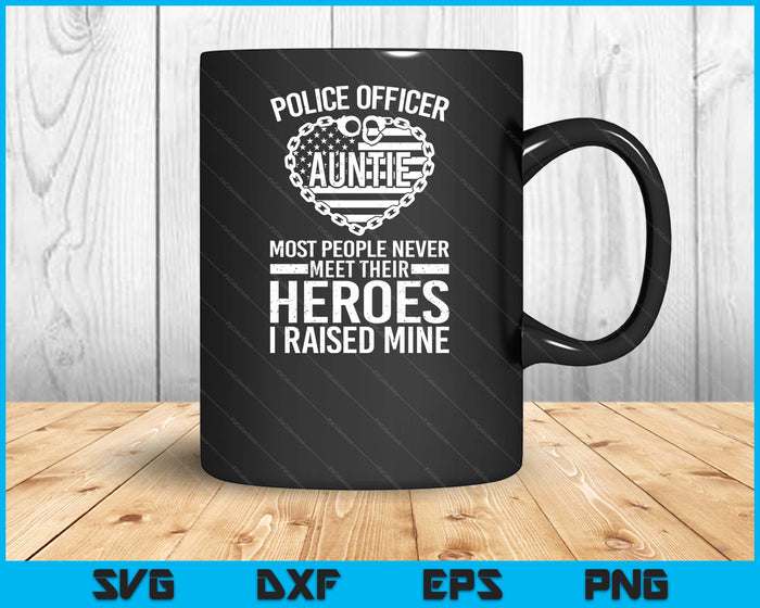 Police Officer Auntie Art For Police Officer SVG PNG Digital Cutting Files