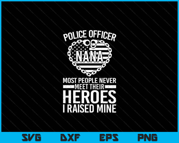Police Officer Nana Art For Police Officer SVG PNG Digital Cutting Files