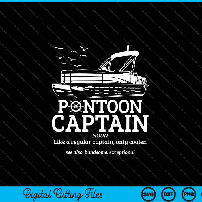 Pontón Capitán Definición Divertido Pontón Barco Navegación SVG PNG Cortando Archivos Imprimibles