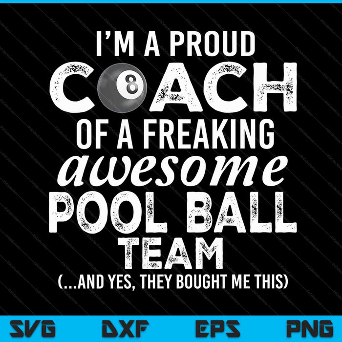 Pool ball coach thank you appreciation SVG cut file