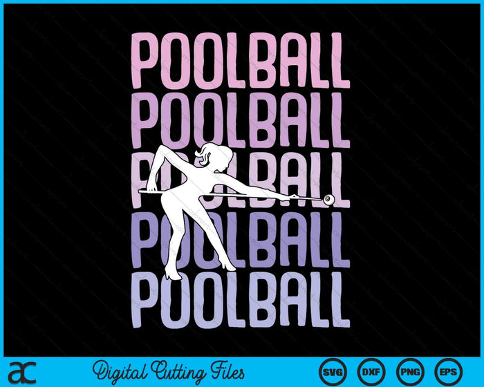 Pool Ball Girls Women Kids Youth Girl SVG PNG Digital Printable Files