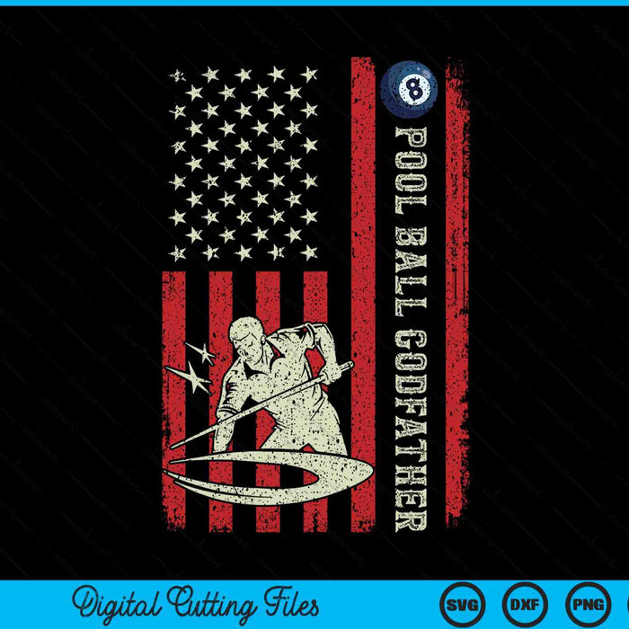 Pool ball godfather US flag for godfather SVG cut file