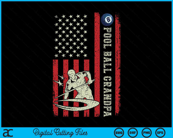 Pool ball grandpa US flag for grandpa SVG cut file
