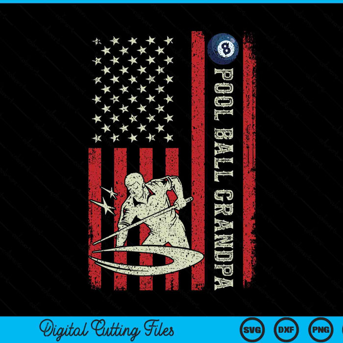 Pool ball grandpa US flag for grandpa SVG cut file