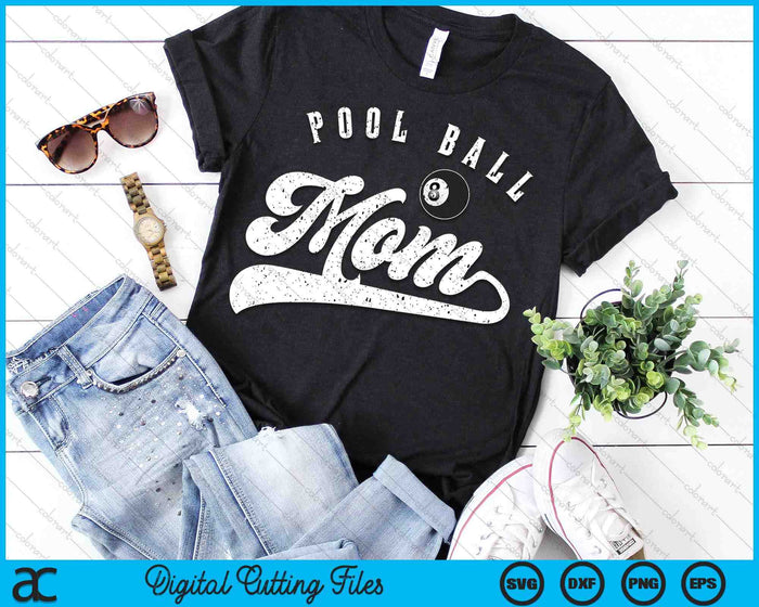 Pool Ball Mom SVG PNG Digital Cutting File