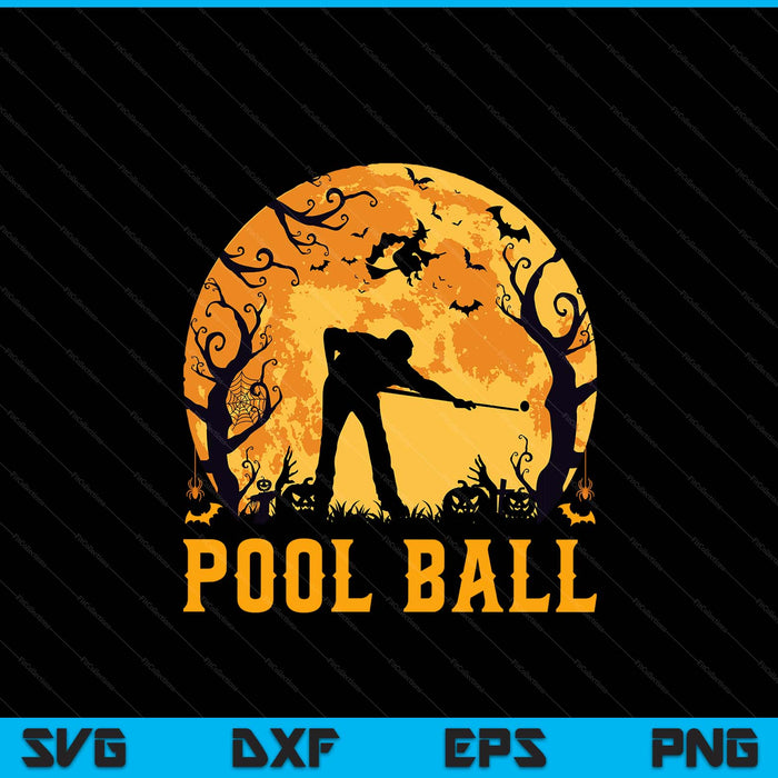 Pool Ball Player Halloween Spooky Pool Ball Lover Halloween SVG PNG Digital Cutting File