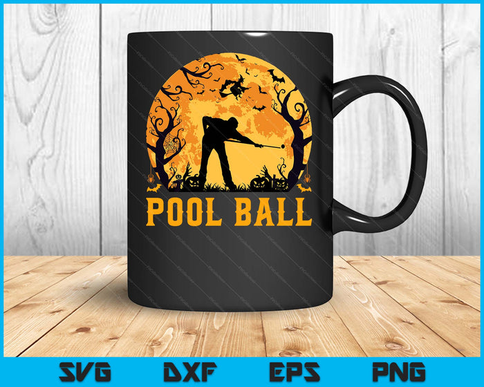 Pool Ball Player Halloween Spooky Pool Ball Lover Halloween SVG PNG Digital Cutting File