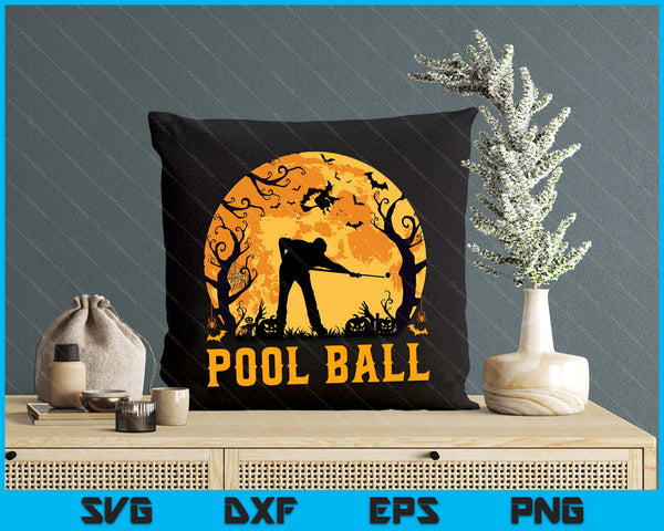 Pool Ball Player Halloween Spooky Pool Ball Lover Halloween SVG PNG Digital Cutting File